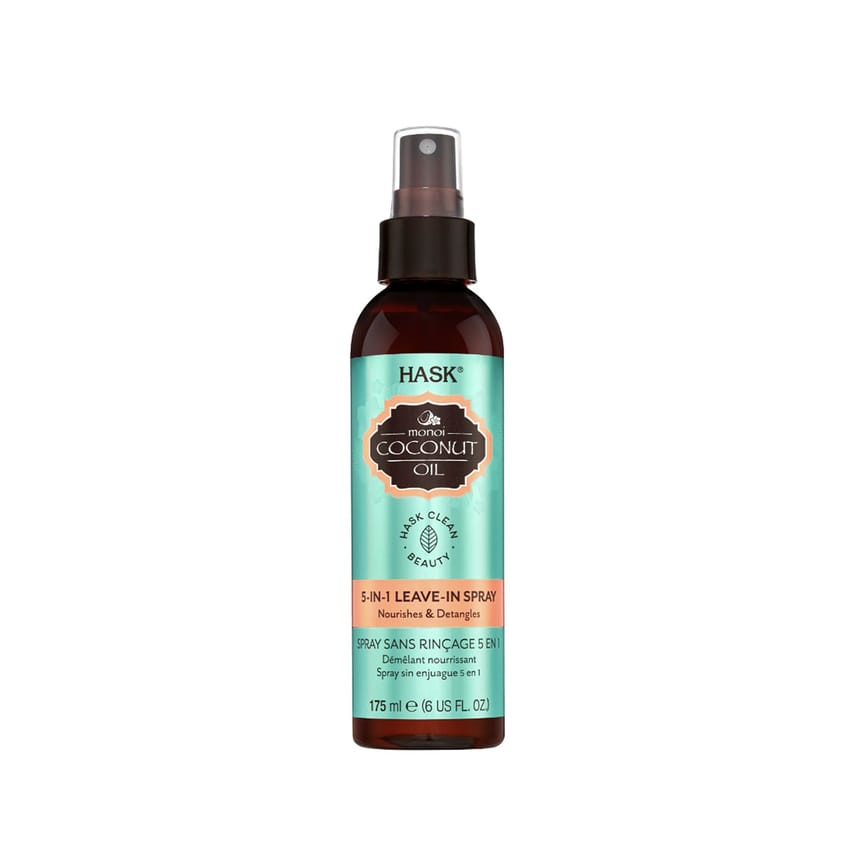 HASK Nourishing COCONUT 5-in-1 Leave In Conditioner Spray for all hair types, color safe, gluten free, sulfate free, paraben free - 6 Fl Oz