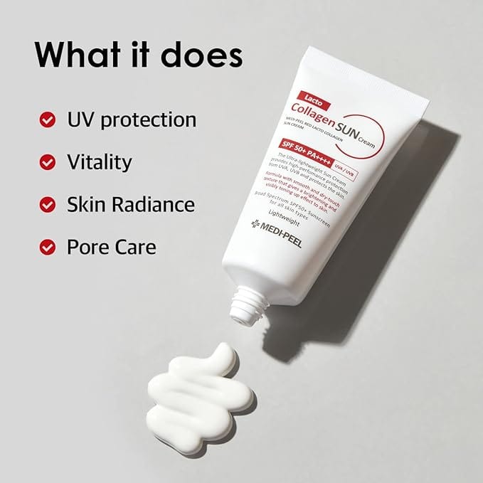 MEDI PEEL Red Lacto Collagen Sun Cream Sunscreen Cream SPF50 / PA 50ml Non-Greasy Korean Sunscreen for Daily Use UVA  UVB Protection, Light and refreshing formula without stickiness product thumbnail 3