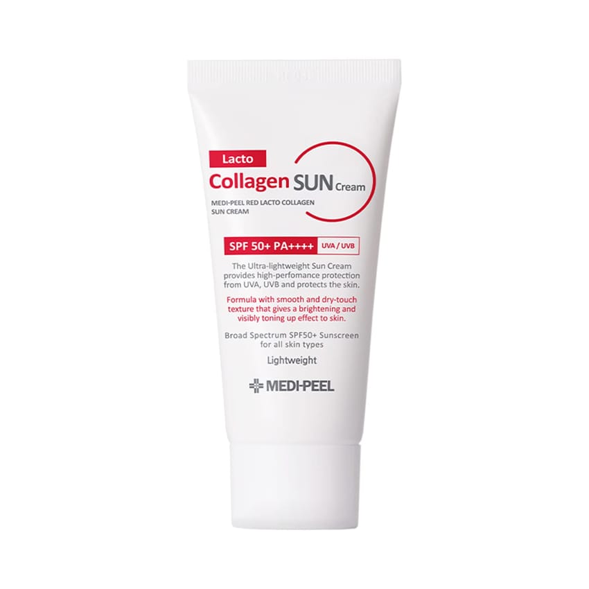 MEDI PEEL Red Lacto Collagen Sun Cream Sunscreen Cream SPF50 / PA 50ml Non-Greasy Korean Sunscreen for Daily Use UVA  UVB Protection, Light and refreshing formula without stickiness