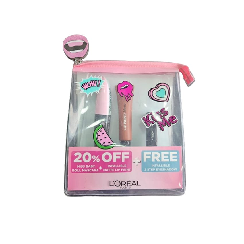 Loreal Kiss Me Kit Miss Baby Roll Mascara and Infallible Mat | baby-care | lip-care | mascara | makeup | loreal