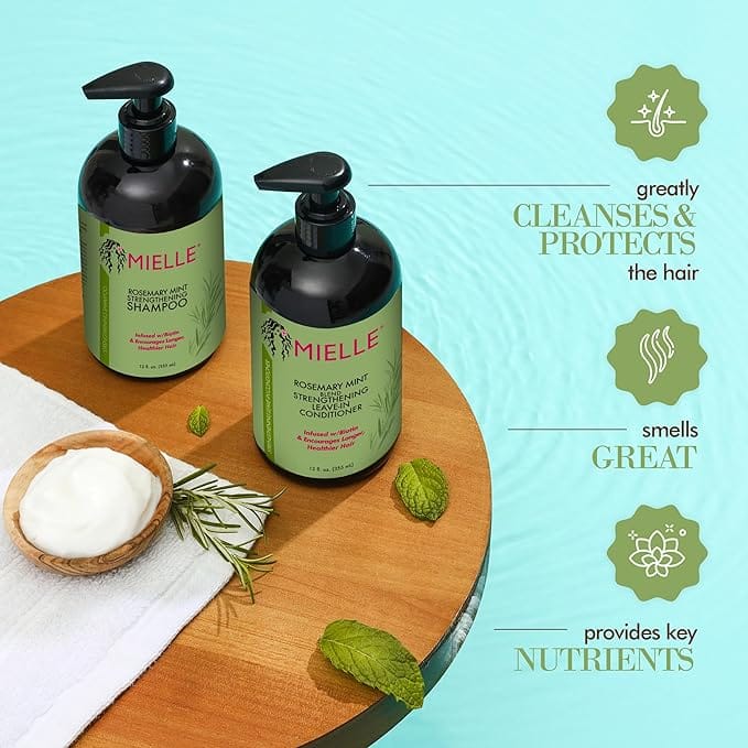 شامبو تقوية الشعر بالروزماري والنعناع من ميلي أورجانيكس غني | shampoo-and-conditioner | hair-treatment | hair-care | mielle