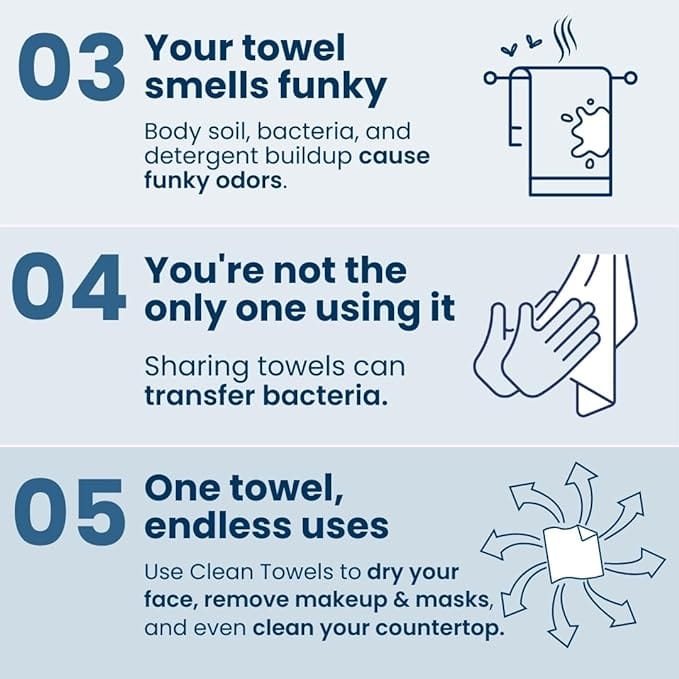 Clean Skin Club Clean Towels XL, 100 USDA Biobased Face Towel, Disposable Face Towelette, Makeup Remover Dry Wipes, Ultra Soft, 50 Ct, 1 Pack product thumbnail 3