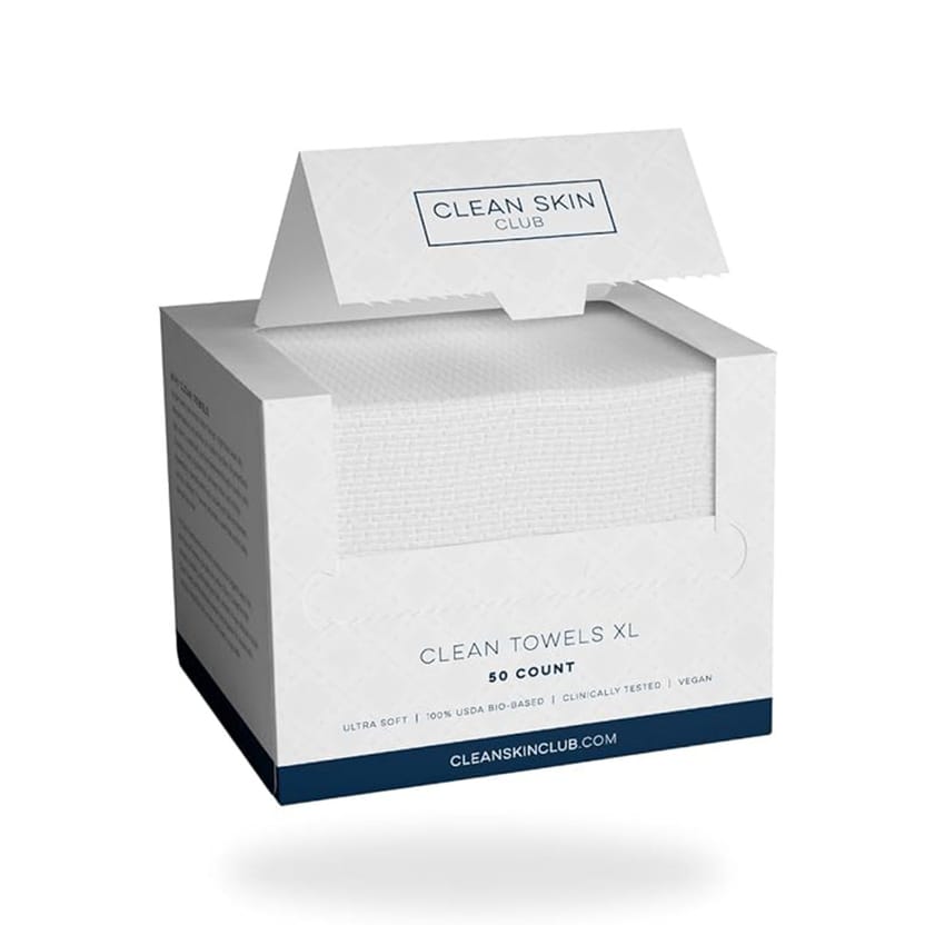 مناشف تنظيف كلين سكين كلوب مقاس XL، منشفة وجه ذات أساس حيوي | face-wash | wet-wipes | towels | skin-care