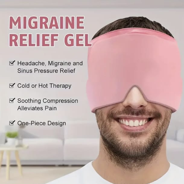 Migraine Relief Cap, Soothing Headache Ice Pack Mask Products, Cooling Gel Hat, Face Cold Compress Head Wrap for Tension, Stress & Hangover product thumbnail 2