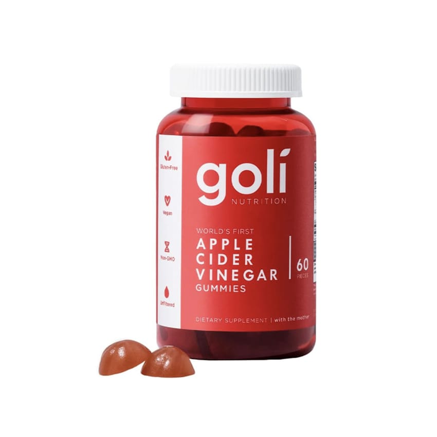 Goli Apple Cider Vinegar Gummy Vitamins - 60 Count - Vitamin B12, Gelatin-Free, Gluten-Free, Vegan & Non-GMO