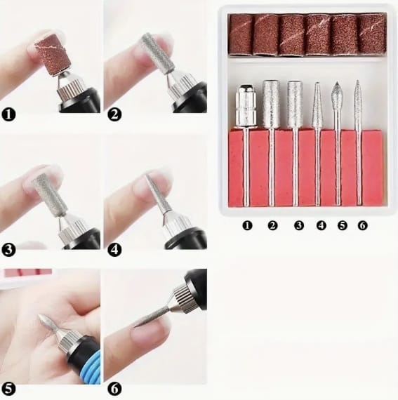 Nail Drill 6 Pieces Manicure Gel Polish product thumbnail 2