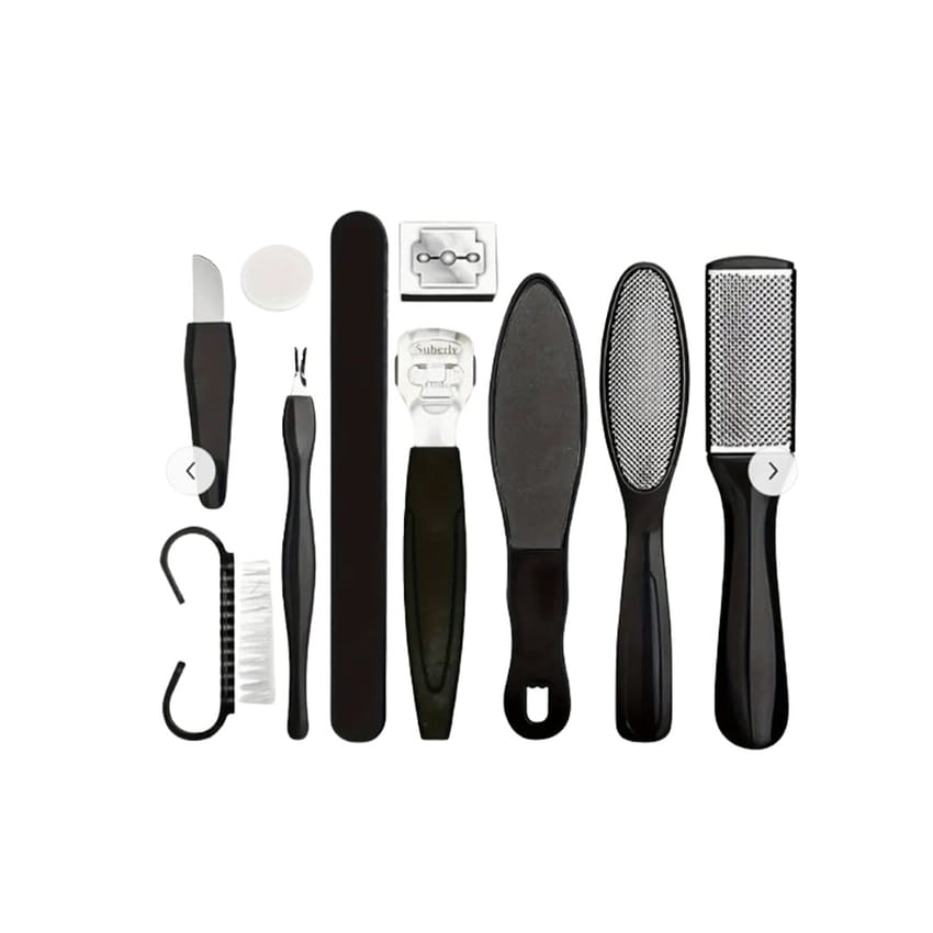 10pcs/set Foot Rasp Dead Skin Remover Manicure Tool Set, Professional Nail Clippers Pedicure Kit, Nail Art Tools, Stainless Steel Grooming Kit For Travel