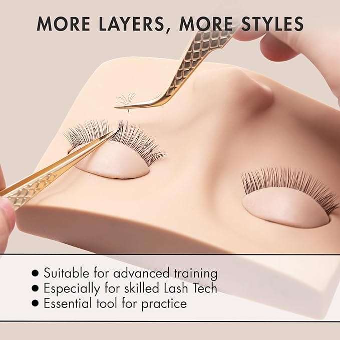 Double Layer Lash Mannequin Head with 2 Layers Replaced Eyelids Makeup for Training Head Removable Realistic Eyelids Eyelash Replaced Eyelids Soft-Touch Rubbe (1 Pairs Replaced Eyelids) product thumbnail 2