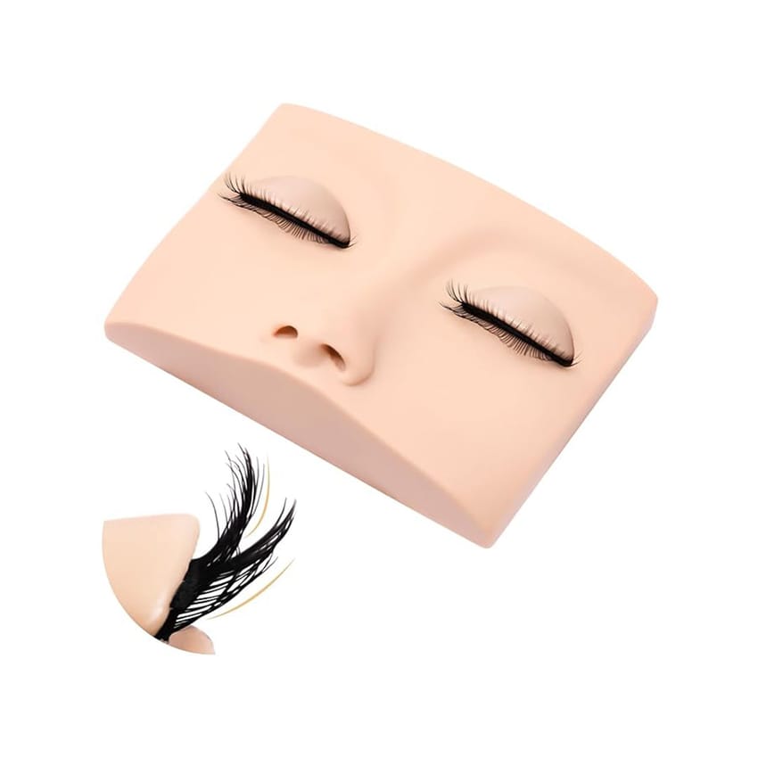 Double Layer Lash Mannequin Head with 2 Layers Replaced Eyelids Makeup for Training Head Removable Realistic Eyelids Eyelash Replaced Eyelids Soft-Touch Rubbe (1 Pairs Replaced Eyelids)