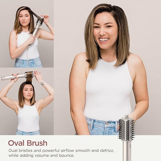 Shark Ninja HD430 FlexStyle Air Styling & Drying System, Powerful Hair Dryer Brush & Multi-Styler with Auto-Wrap Curlers, Paddle Brush, Oval Brush, Concentrator Attachment, Stone product thumbnail 5