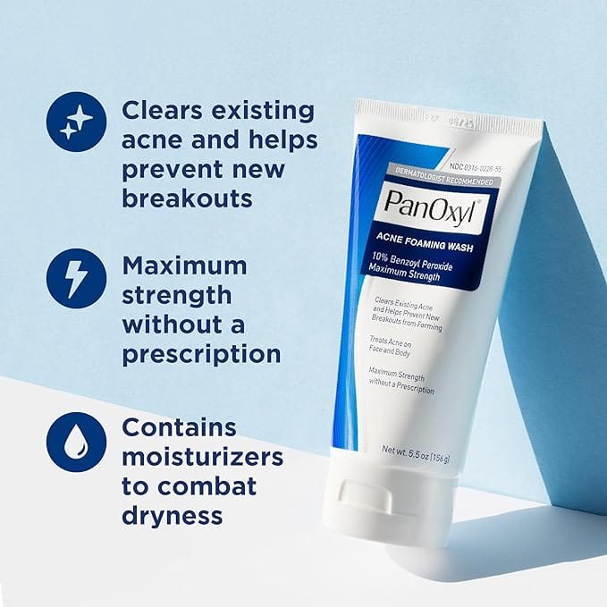 PanOxyl Acne Foaming Wash Benzoyl Peroxide 10 Maximum Strength Antimicrobial 156g product thumbnail 6