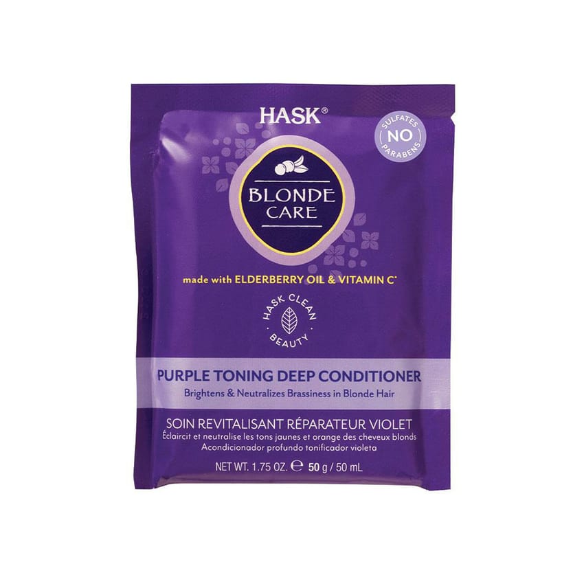 Hask BLONDE CARE PURPLE TONING DEEP CONDITIONER 50gm | shampoo-and-conditioner | hair-treatment | silver-shampoo | hask | hair-care | d5%