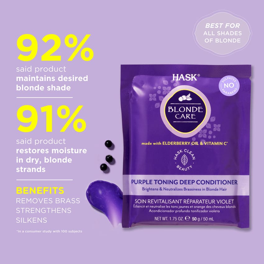 بلسم عميق للتنغيم الأرجواني من هاسك بلوند كير، 50 جم | shampoo-and-conditioner | hair-treatment | silver-shampoo | hask | hair-care | d5% بلسم عميق للتنغيم الأرجواني من هاسك بلوند كير، 50 جم | shampoo-and-conditioner | hair-treatment | silver-shampoo | hask | hair-care | d5%