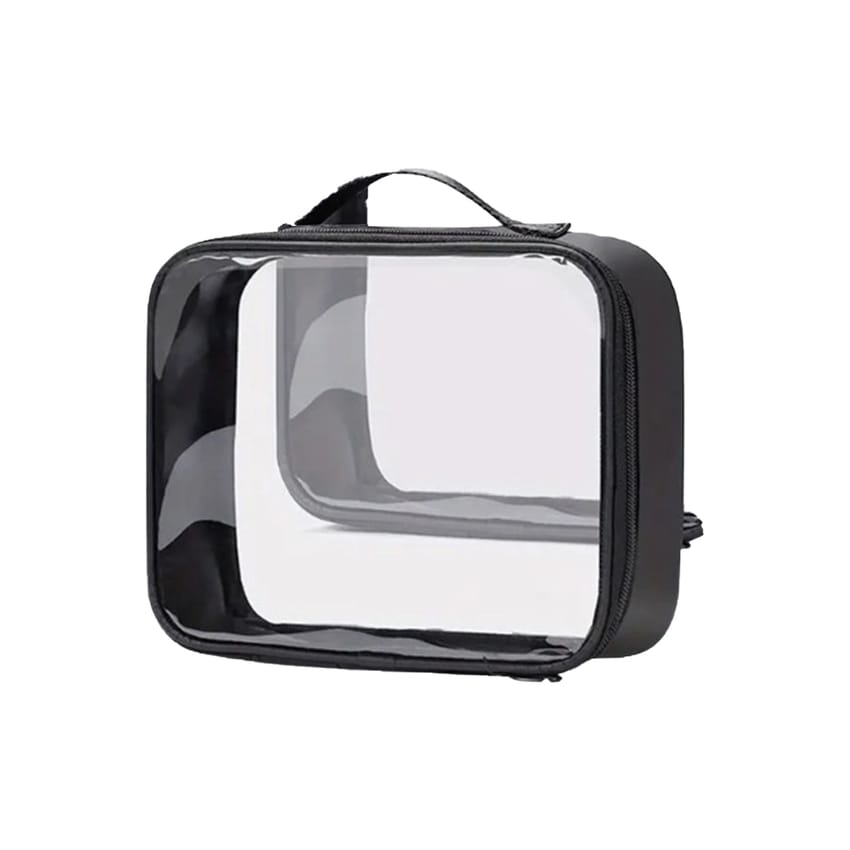 cute clear travel makeup bag Popvibe Small for Purse, Cosmetic Case, White, Mini which is clear and visible for you to take out the storage items 1pc Cute Pink Bow Print