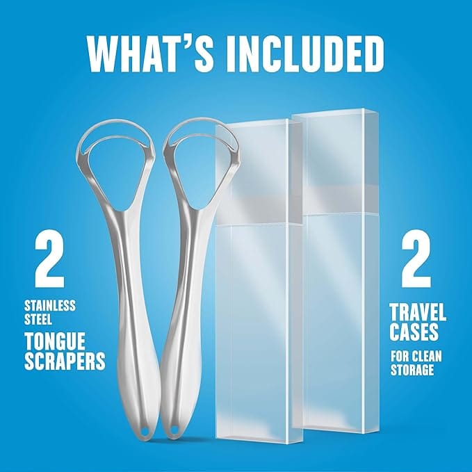 Tongue Scraper for Adults Reduce Bad Breath Stainless Steel Tongue Cleaners 100 Metal Tongue Scraper with Case Fresh Breath Tongue Cleaner Oral product thumbnail 4