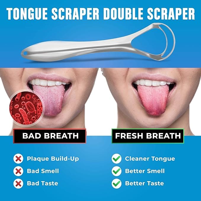 Tongue Scraper for Adults Reduce Bad Breath Stainless Steel Tongue Cleaners 100 Metal Tongue Scraper with Case Fresh Breath Tongue Cleaner Oral product thumbnail 6