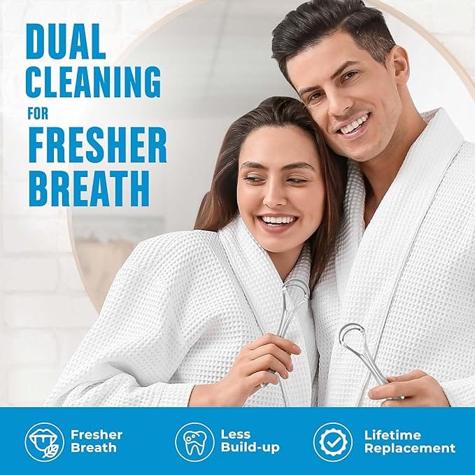 Tongue Scraper for Adults Reduce Bad Breath Stainless Steel Tongue Cleaners 100 Metal Tongue Scraper with Case Fresh Breath Tongue Cleaner Oral product thumbnail 2