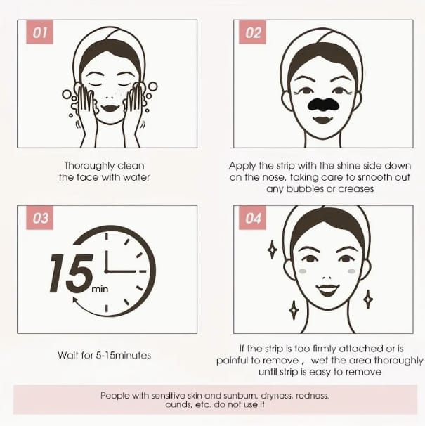 10PCS/Bag Nose Pore Cleansing Strips Blackhead Ance improving Cleaner Mask product thumbnail 3