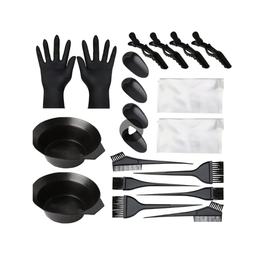 20 pcs Set Hair Coloring Tool DIY Hair Dye Tool Hairdressing Supplies With Hair Tinting Bowl Dye Brush Ear Cover Glove