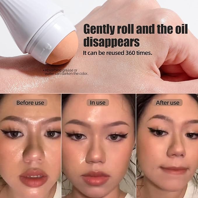 Oil Absorbing Volcanic Roller, Portable Reusable Oil-Resistant Face Roller, Oil Control Natural Stone Facial Tool, Suitable for Traveling at Home or Going Conduct for Skin Massage product thumbnail 4