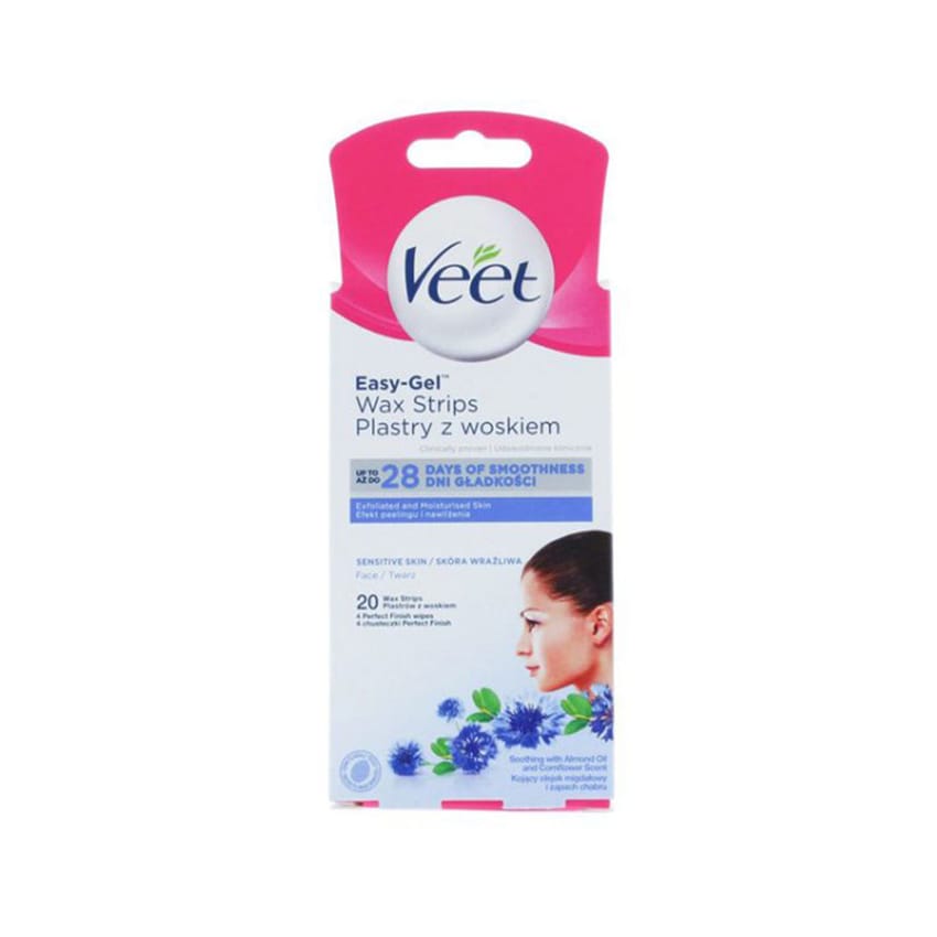 Hair Removal Easy Gel Face Strips For Sensitive Skin Soothing 20 Strips