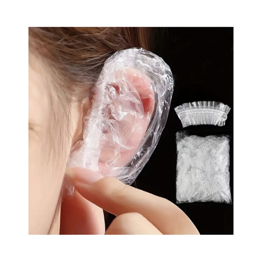 Disposable Ear Covers Ear Protectors For Hair Dyeing, Bathing And Shower, Transparent Earmuffs, Hairdressing Tools Salon Barber Accessories 100pcs