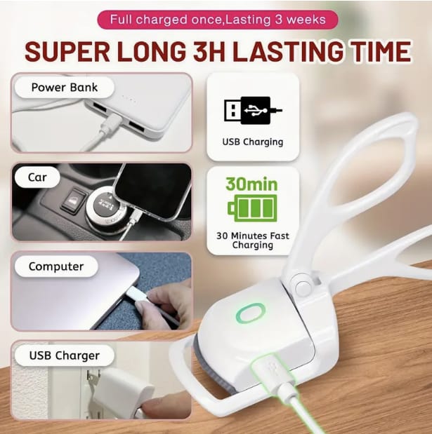Electric Eyelash Curler, Heated Lash Curling Tool, Long-Lasting Curl, Quick Preheat 10 Seconds, 2 Adjustable Temperature Settings, Portable For Travel & On-the-Go Makeup Heated Eyelash Curler product thumbnail 5