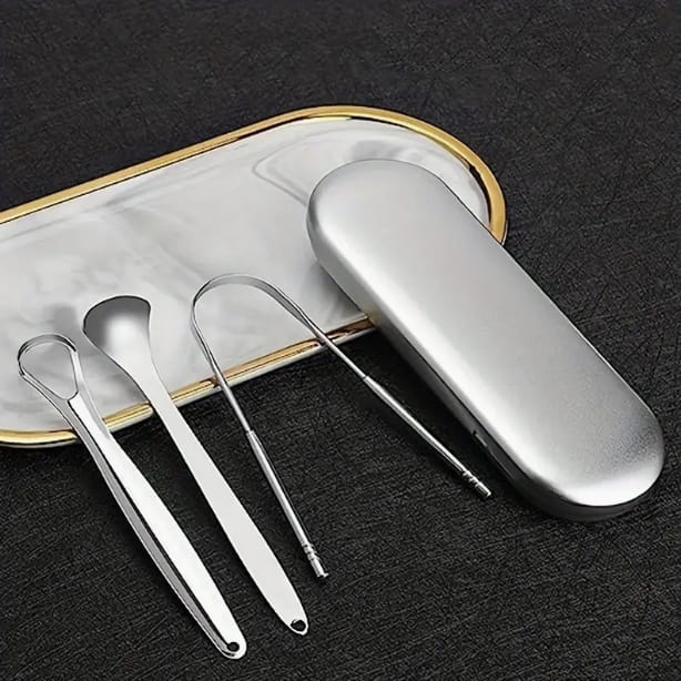 Stainless Steel Tongue Cleaner Set Metal Tongue Scrapers for Adults and Children Ergonomic Design for Oral Hygiene and Fresh Breath Dental Care Kit 3 Piece product thumbnail 6