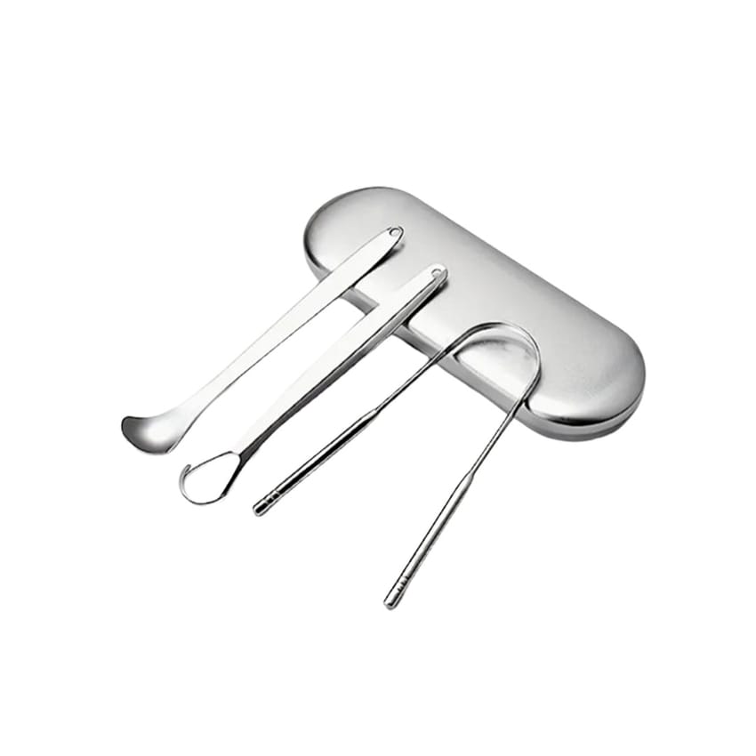 Stainless Steel Tongue Cleaner Set Metal Tongue Scrapers for Adults and Children Ergonomic Design for Oral Hygiene and Fresh Breath Dental Care Kit 3 Piece