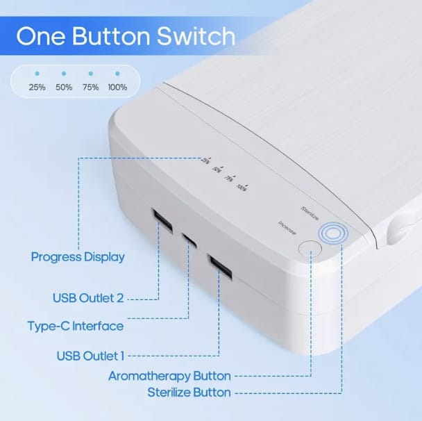 Portable Nail Tool Sterilizer with Blue Light USB - Perfect for Home Manicure & Salon Supplies! product thumbnail 3