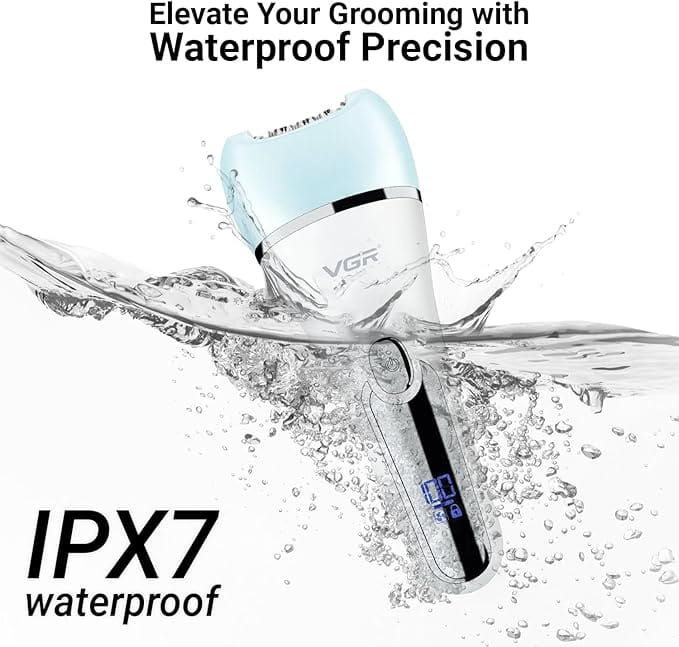 VGR V-733 Professional Ladies Grooming Kit,Epilator for women for full body grooming| 6 in 1 lady care set,LED Display,90min Runtime &600mAh Lithium Battery with IPX 7 Waterproof(Green)1 Year product thumbnail 3