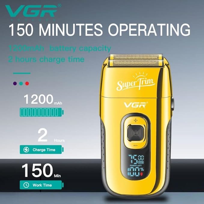 VGR V-332 ماكينة حلاقة فاخرة لاسلكية قابلة لإعادة الشحن للرج | electronics | men | shavers | vgr | shaving