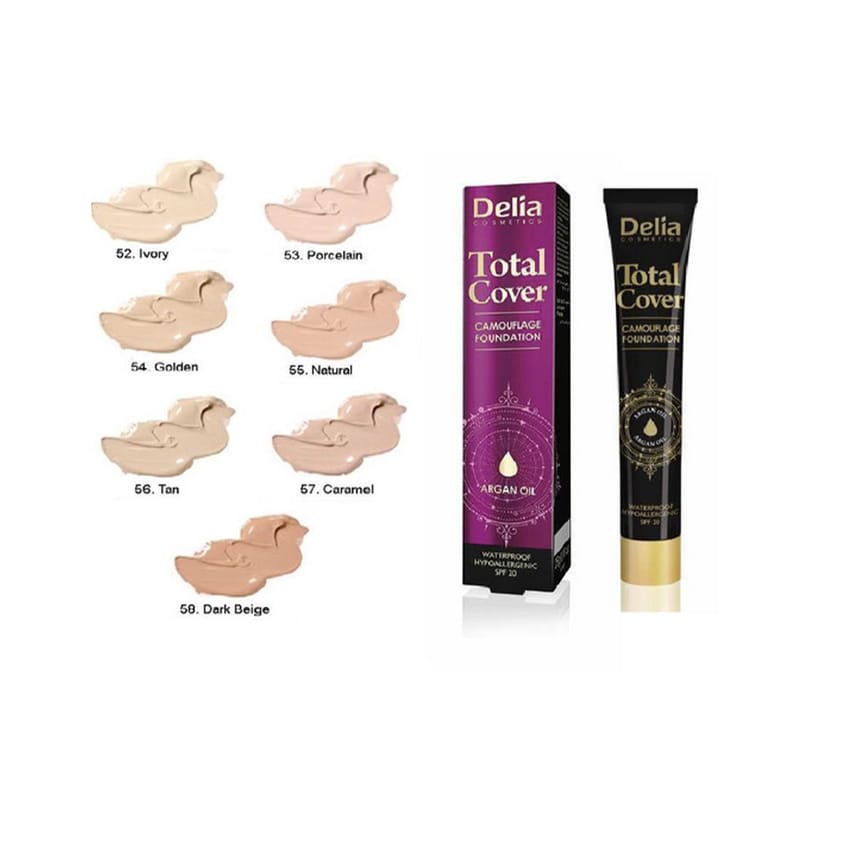 ديليا كريم أساس مموه بتغطية كاملة بزيت الأرغان + عامل حماية | sun-care | sun-block | makeup | skin-care | foundation | argan
