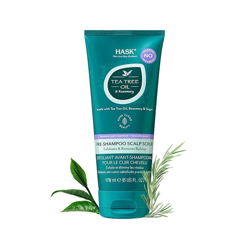 Hask TEA TREE OIL & ROSEMARY Pre-Shampoo Scalp Scrub for All | shampoo-and-conditioner | hair-treatment | hask | hair-care | d5%