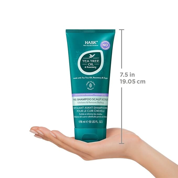 مقشر فروة الرأس بزيت شجرة الشاي وإكليل الجبل من هاسك لجميع أ | shampoo-and-conditioner | hair-treatment | hask | hair-care | d5% مقشر فروة الرأس بزيت شجرة الشاي وإكليل الجبل من هاسك لجميع أ | shampoo-and-conditioner | hair-treatment | hask | hair-care | d5%