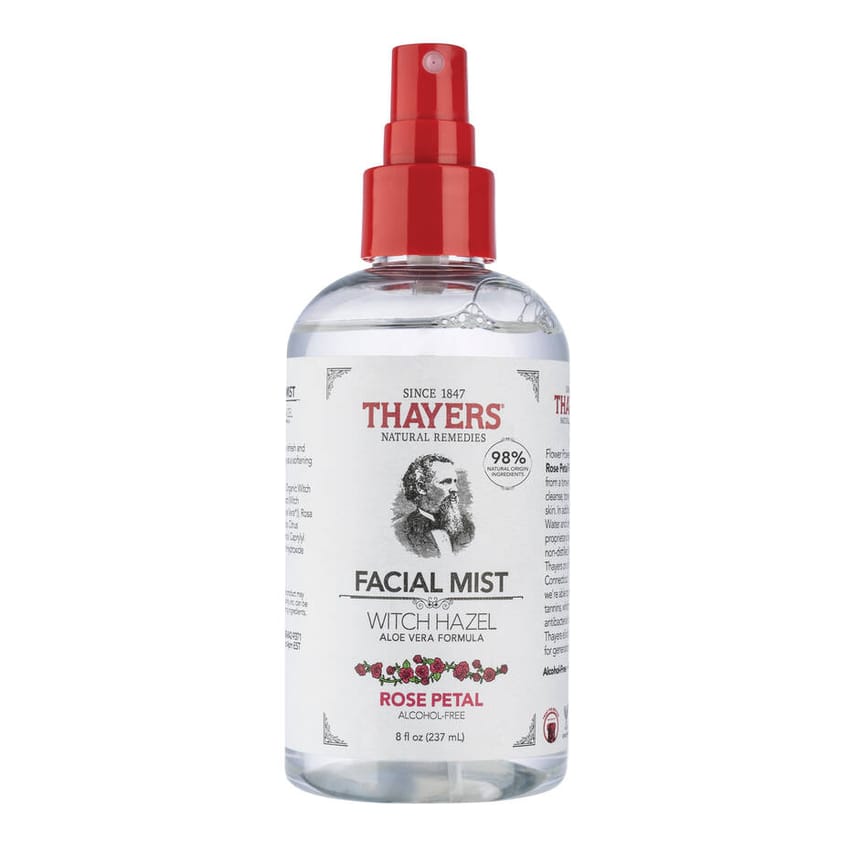 Thayers Alcohol-Free Witch Hazel Facial Mist Toner with Aloe Vera, Rose Petal, Soothing and Hydrating, For All Skin Types, 237 ml