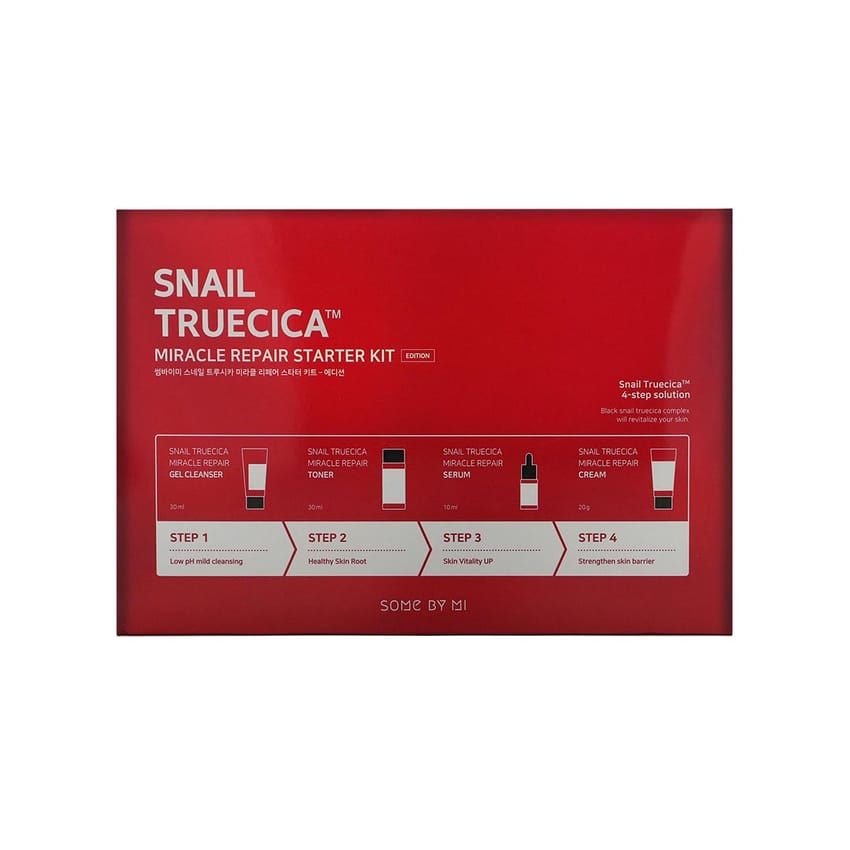 SOME BY MI Snail Truecica Miracle Repair Starter Kit Toner 30ml, Serum 10ml, Gel Cleanser 30ml, Cream 20ml product thumbnail 2