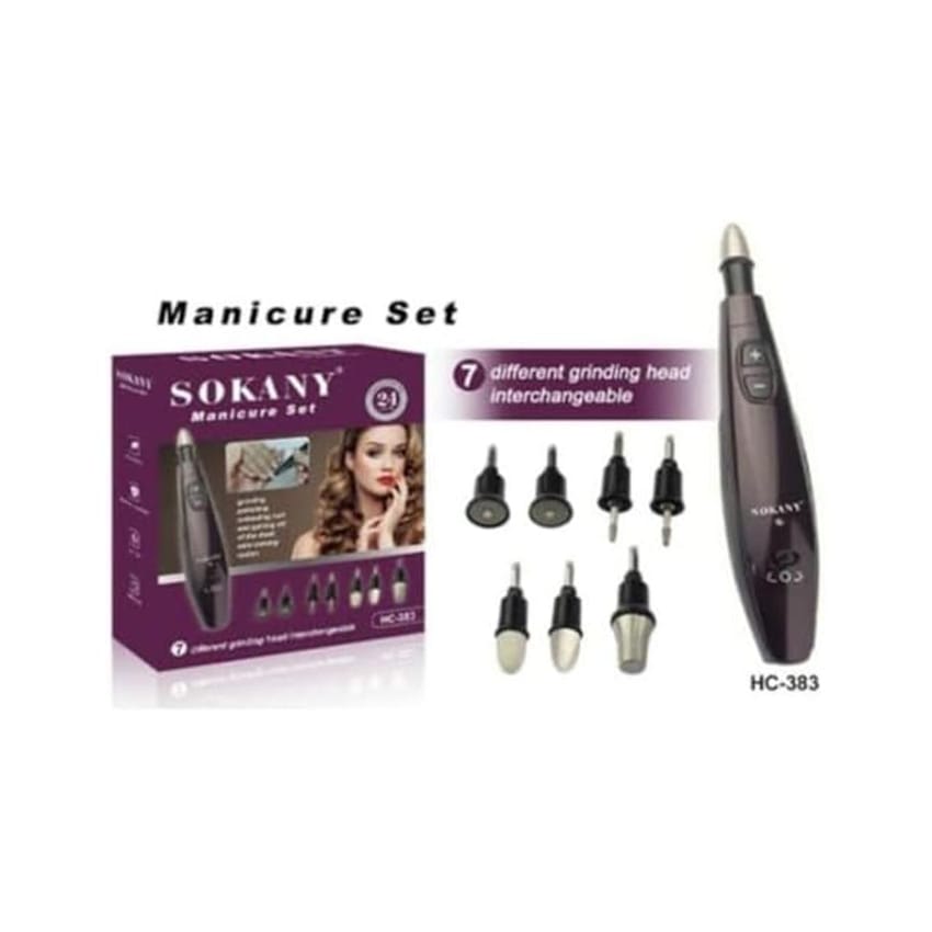 Adjustible Speed Nail Manicure Set Sokany with 7 Different Grinding Heads product thumbnail 2