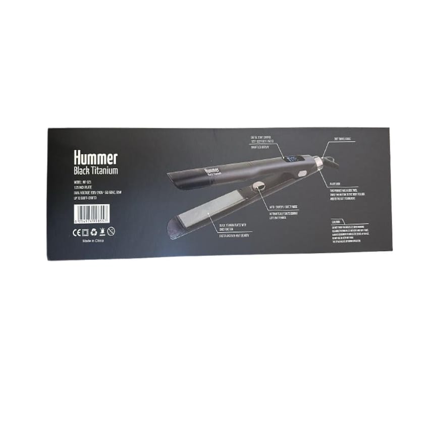 Hummer Straightener Black Titanium 500 Temperature Slim Plate product thumbnail 2