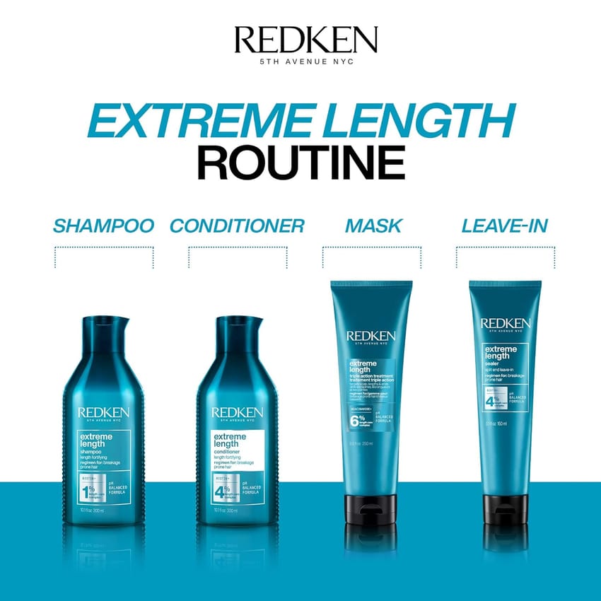 Redken Extreme Length Treatment Mask | Rinse-Out Hair Mask with Biotin & Castor Oil | For Hair Growth 250ml product thumbnail 3