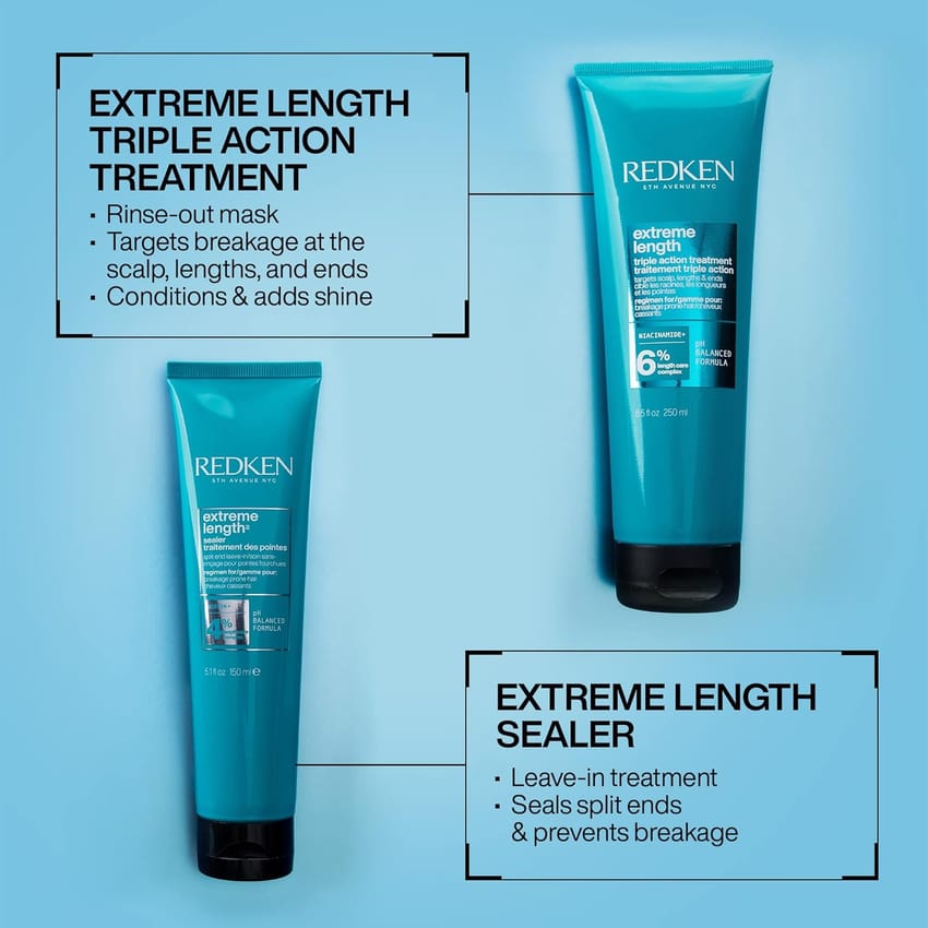Redken Extreme Length Treatment Mask | Rinse-Out Hair Mask with Biotin & Castor Oil | For Hair Growth 250ml product thumbnail 2