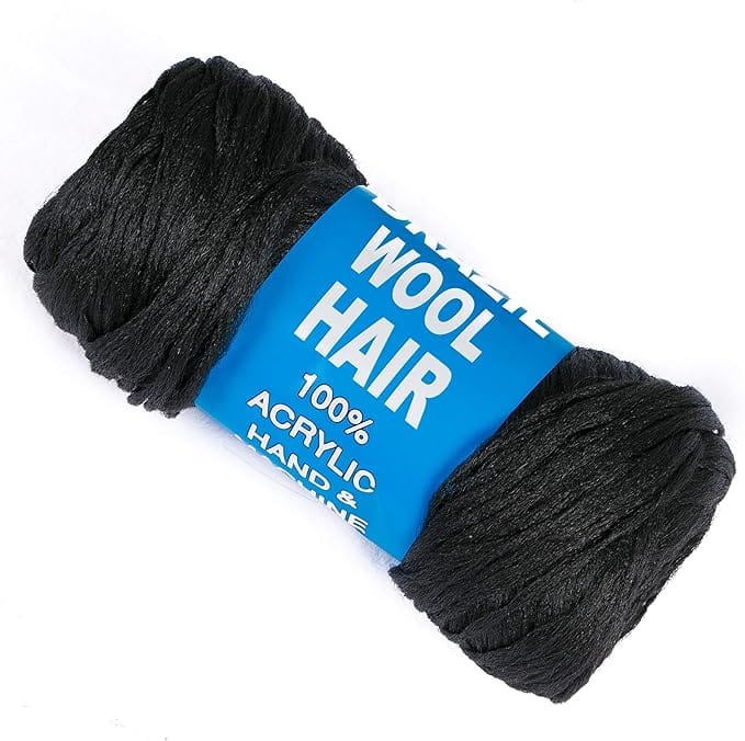 Roll Black African Wool Hair 70g/Roll Acrylic Yarn For African Crochet Hair Jumbo Braids Senegalese Twisting Knitting Hair Braids Faux Locs Spiral Corkscrews Braids Twist Wraps Synthetic product thumbnail 2