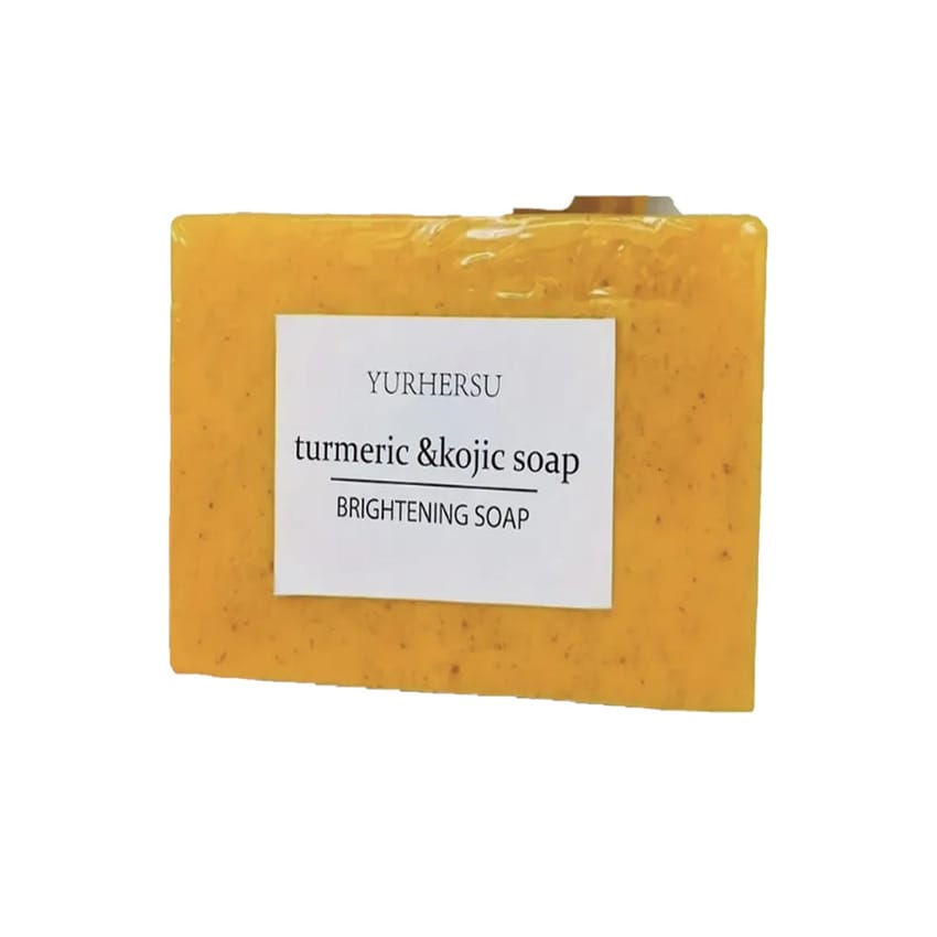Turmeric Soap 100 Grams - Kojic Acid, Vitamin C, Vitamin E, Retinol, Collagen, Olive Oil, Hyaluronic Acid for Dark Spots