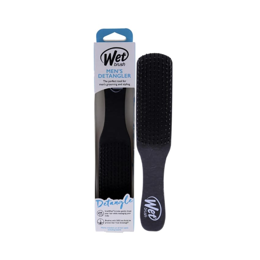 Wet Brush Detangling Hair Brush for Men, Black - Stimulates Scalp & Beard for Fuller Stronger Healthier Hair - Intelliflex Detangler Bristles Promote Hair Growth & Protect from Breakage - Pai