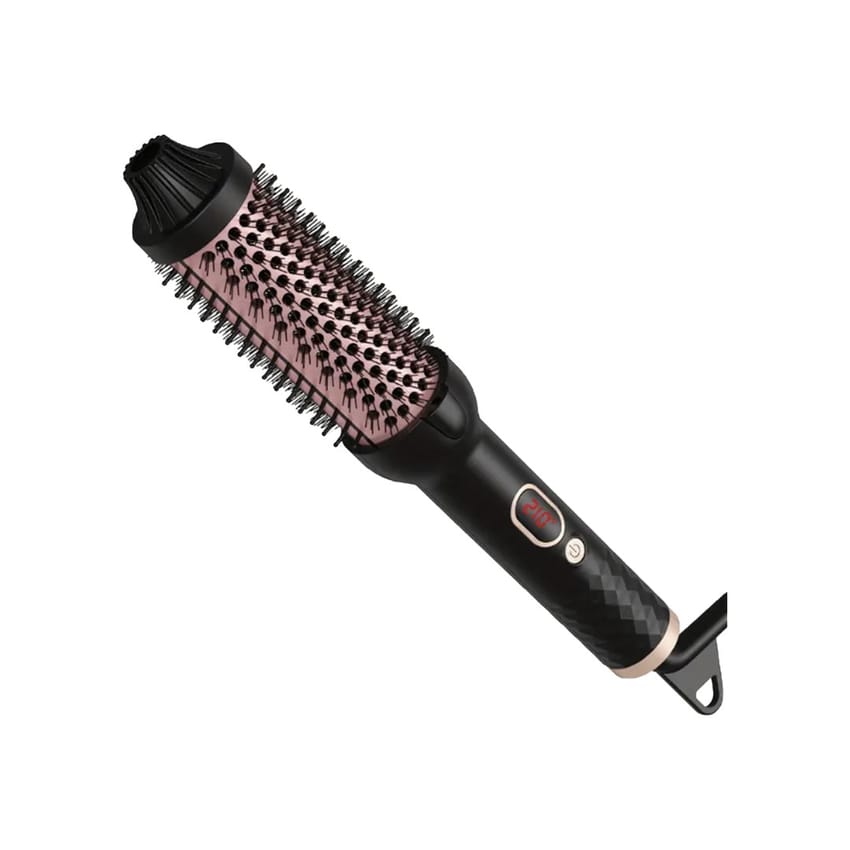 Ceramic Thermal Brush with 10 Temperature Settings, Heated Round Brush for Blow Out Look, 30s Fast Heated Round Brush Curling Iron Dual Voltage, Quick & Easy to Use