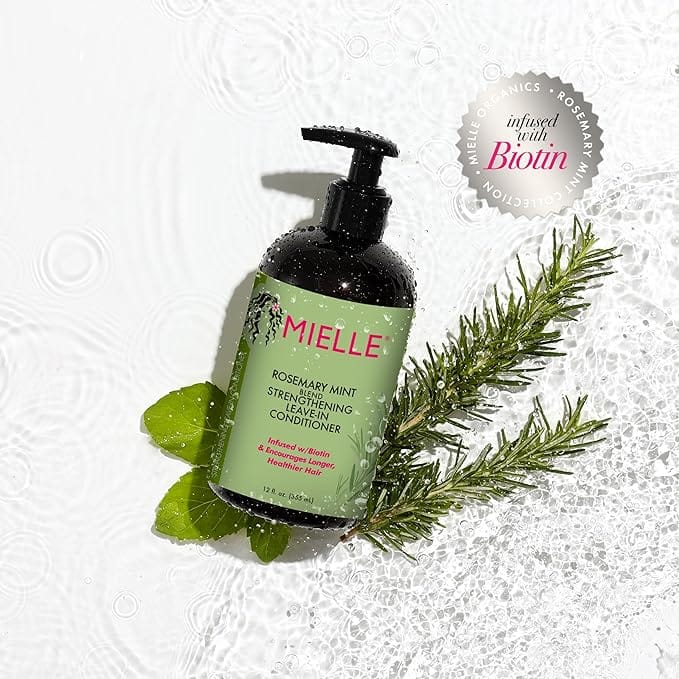 Mielle Organics Rosemary Mint Strengthening Leave-In Conditioner, Supports Hair Strength, Smooth Conditioner for Dry and Crinkled Hair, Weightless Hair Treatment 355ml product thumbnail 3