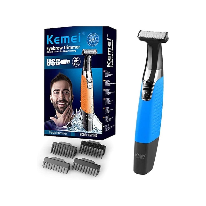 Kemei km-1910 eyebrow and beard trimmer for men works wet and dry