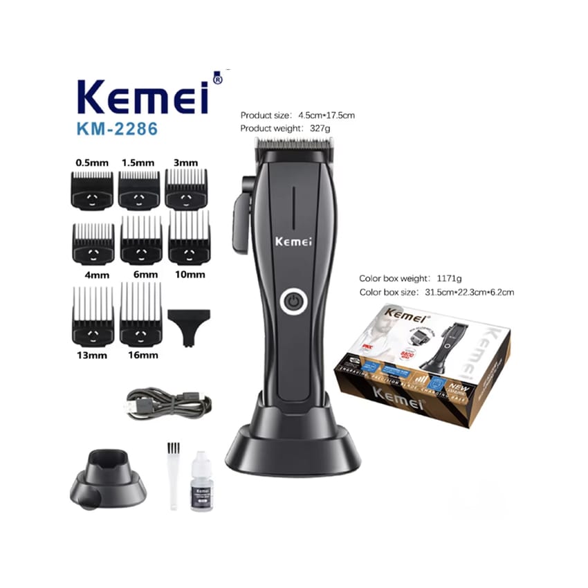 Kemei KM--2286 Electric Hair Clippers Professional Barber Vector Motor Hair Trimmer for Men Rechargeable Hair Cutting Machine