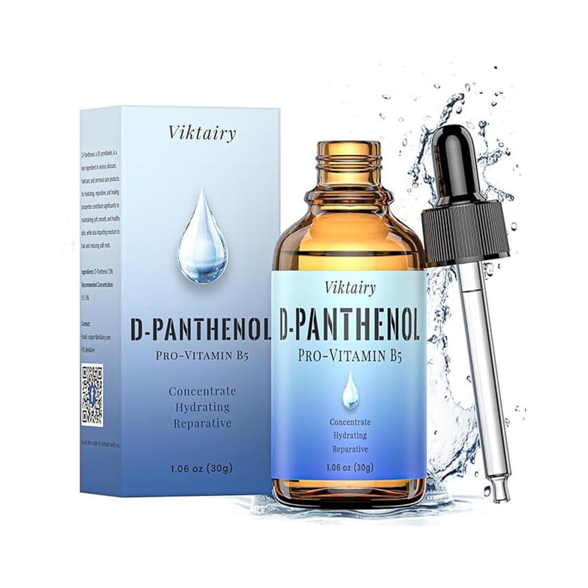 D-Panthenol Liquid (1oz, 30g), Concentrate Pro-vitamin B5 Raw Active Ingredient for Skin Hydration, Cosmetic Grade Dexpanthenol for DIY Face, Hair, Nails and Skincare Serum, Moisture Cream