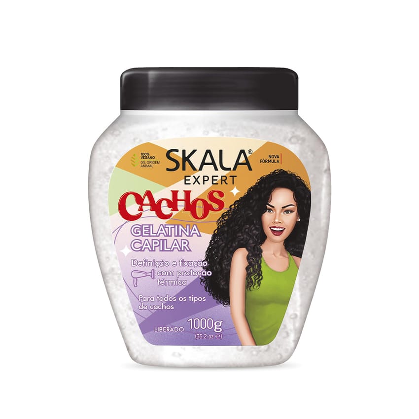 SKALA Linha Expert - Gelatina Capilar Cachos 1000 Gr - (Expert Collection - Curls Hair Jelly Cream Net 35.2 Oz